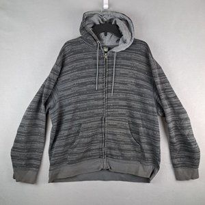 Xersion Sweatshirt Mens Extra Large Zip Up Hooded Dark Gray Striped Active